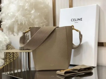Celin Suau Sangle Bucket In Soft Grained Calfskin-17.5*24.5*12CM