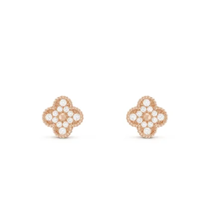 VAN CLEEF ARPELS VINTAGE ALHAMBRA EARRINGS – ROSE GOLD, DIAMOND VCARP2R500