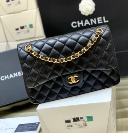 Chanel Flap Bag-Lambskin-Gold-30CM