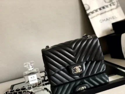 Chanel Flap Bag-Lambskin-Silver Hardware-20CM