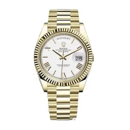 rolex-day-date-ii-collection-gold-white-roman-dial-218238-replica.webp